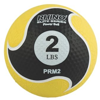 Champion Sports Rhino Elite - Balón de Medicina, Mango Amarillo, 8 pies (2 Libras).