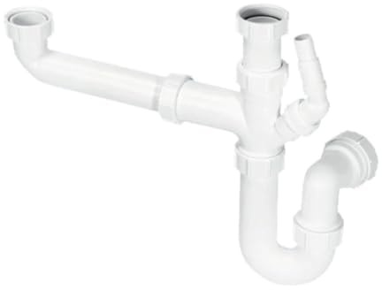 McAlpine SK1 Standard Bowl and a Half Plumbing Kit - 75mm P-Trap, Multifit Compression Outlet, Removable Trap