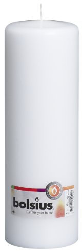 Bolsius Glatte Stumpenkerzen - Weiß - 8 Stück - 25 x 8 cm - Dekorative Haushaltkerzen - Länge Brenndauer 115 Stunden - Unparfümierte