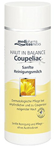 Haut in Balance Coupeliac Sanfte Reinigungsmilch | Dermatologische Pflege bei empfindlicher zu Couperose neigender Haut | Mit Weihrauchextrakt | Für porentiefe Reinigung | 200 ml