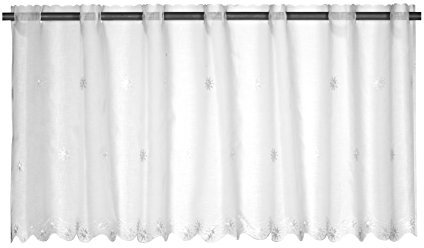 Elbersdrucke Bistrogardine Sun Valley 00 weiß transparent 48x138 cm Scheibengardine Kurzgardine für Wohnzimmer Schlafzimmer Flur Küche Küchenfenster Privatsphäre Sonnenschutz195052