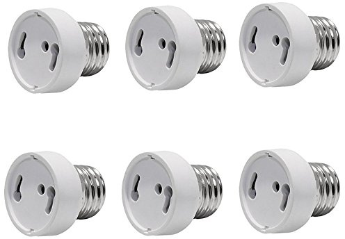 TWDRTDD 6 Pcs E26/E27 to GU24 Adapter - E26/E27 Edison Screw to GU24 Bayonet Base Bulb Socket Adapter Converter (6PCS)