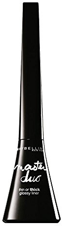 Maybelline New York Eye Studio Master Duo Glossy Liquid Liner, Schwarzlack, 0,05 Liquid Ounce by Maybeline New York