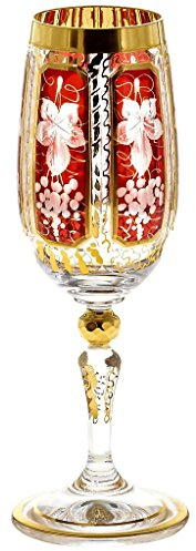 Likörkelch Schnapsglas Likörglas Ruby Grape 110 ml aufwendig Handbemalt Hochwertiges Glas