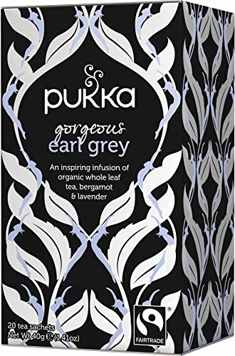 Pukka Herbs Gorgeous Earl Grey Organic Black Tea, 80 Teabags, with Lavender | For your morning cup, bergamot & lavender, Fragrant Earl Grey, bright citrus notes, Ethically sourced organic black tea