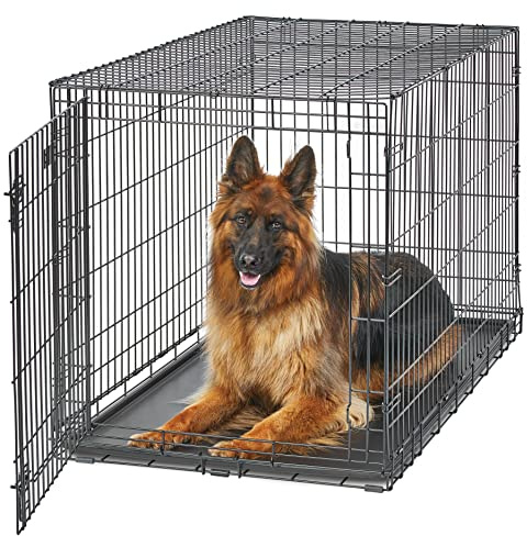 MidWest Homes for Pets 48-Inch LifeStages Crate for Extra-Large Breeds, 90-110 lbs, Single Door Folding Dog Crate with Divider Panel, Leak-Proof Tray & Secure Latch, Heavy-Duty & Easy to Assemble