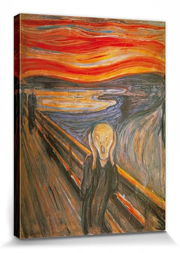 1art1 Edvard Munch Poster Der Schrei, 1893 Bilder Leinwand-Bild Auf Keilrahmen | XXL-Wandbild Poster Kunstdruck Als Leinwandbild 80x60 cm