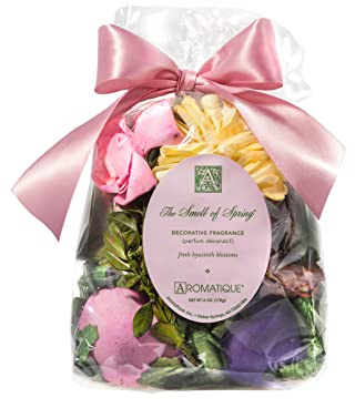 Aromatique Smell of Spring Scented Potpourri Bag 6oz - Decorative Home Fragrance Decor Sachet Dried Flowers Botanicals, Long Lasting Room Air Freshener Deodorizer Catchall Bowl Filler Decoration Gifts