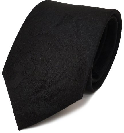 TigerTie Designer Krawatte in schwarz gescheckt Uni gemustert