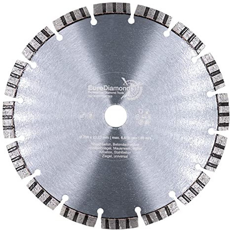 EDW Diamanttrennscheibe 230mm x 22,23mm TURBO SUPERCUT universelle Diamant Trennscheibe für Beton Stahlbeton Stein Mauerwerk Granit