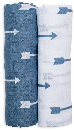 lulujo 121 – 013 – 006 Pack Mullwindeln 2 koordiniert Musselin-Baumwolle 100 x 100 cm