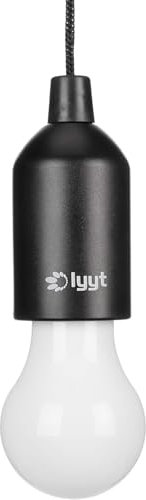 Lyyt Portable LED Pull Light with Adjustable Cord, Ideal for Indoor and Sheltered Outdoor Use, Battery-Powered with Super Bright 60 Lumens Output Cool White