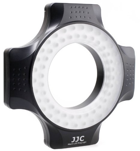 JJC LED-60 Dimmbares LED Makro-Ringlicht (Ringleuchte, Dauerlicht) für DSLR- & Systemkamera 650 Lux (60cm)