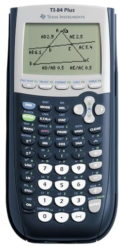 Texas Instruments TI-84 Plus Graphikrechner (8-zeilige Anzeige, Speicher, 2D-Ansichten) Dunkelblau