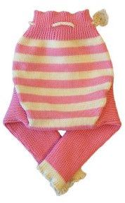 100% Merinowolle Baby Wollwindelhose Überhosen Hose gestrickt gestreift Schafswolle Pink+White M
