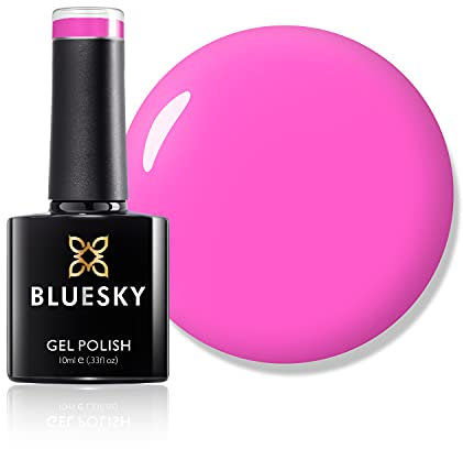 Bluesky Gel Nail Polish, Pink Candy Neon27, Bright Pink, Long Lasting, Chip Resistant, 10 ml (Requires Drying Under UV LED Lamp)