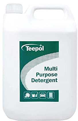 Teepol Multipurpose Detergent - Dishwashing Liquid 5L - Efficient Dish Soap & Floor Cleaner, Multi Surface Cleaner for Oil, Dirt, Grease Removal - PH-Neutral Washing Up Liquid for Home & Business