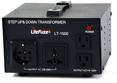 LiteFuze LT Series 1500 Watt Voltage Converter Transformer Step Up/Down - 110v to 220v / 220v to 110v Power Converter - Fully Grounded Cord - Universal Socket, CE Certified