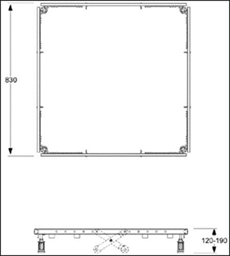 Mepa Montagerahmen für Stahl Duschwannen bis 120x120cm Flache Ausführung!!