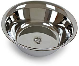 Edelstahl Spülbecken Camping Spüle Reisemobil Wohnmobil Waschbecken 36 cm Ø Ablauf 19mm (ad-ideen)