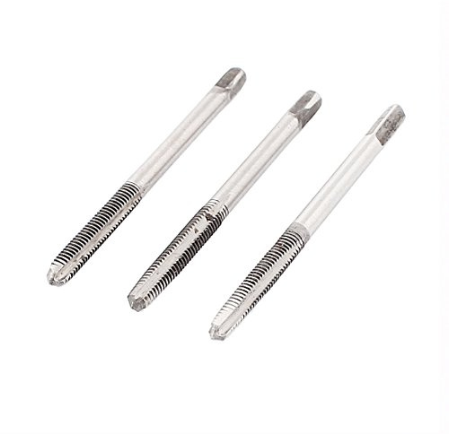 sourcing map 3pcs Tarauds à main M3 x 0,5 mm HSS 3 cannelures filetage métrique bouchon conique