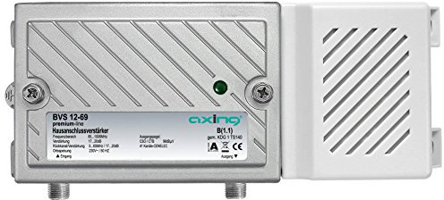 Axing BVS 12-69 Hausanschlussverstärker 20 dB, Rückkanal aktiv, für Kabelfernsehen digital (1006 MHz)
