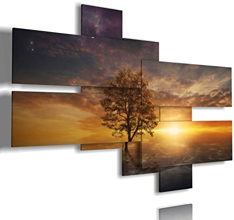 duudaart Quadri Fantasy Moderni 3d Verticali Soggiorno Salotto Paesaggio Albero Della Vita Componibili Astratto Camera Letto Decorazioni Casa Paesaggi Multilivello 171x115cm