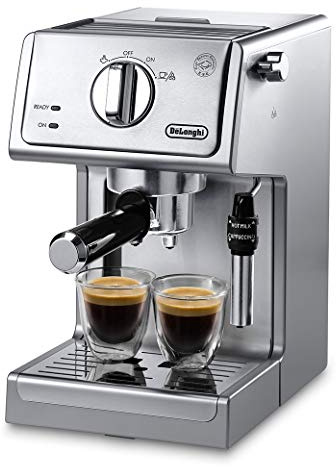 De'Longhi 15 Bar Pump Espresso Machine with Advanced Cappuccino System, Compact Stainless Steel Espresso Maker with Premium Milk Frother for Lattes, Single & Double Espresso, Tamper Included