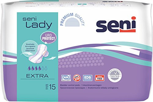 Seni Lady Urineinlagen extra - 240 St 16x15, Inkontinenzschutz, Damen, Urinschutz, Einweg, Wasserfest, Baumwolle, Small, 50-100 kg