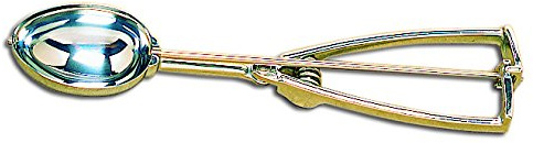 Cuillère portionneuse professionnelle à pince type CR. Cuillère à glace ovale. Longueur 62 mm.