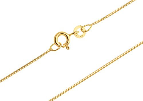 Silberketten Store Panzerkette Gold 333 Damen 40cm I filigrane Goldkette Damen hochglanz 0,8mm Stärke I Halskette Echtgold für Frauen mit Federring Verschluss