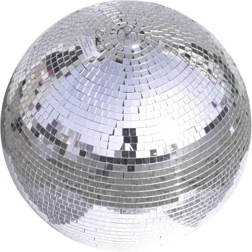 EUROLITE Spiegelkugel silber (40 cm) | Sicherheits-Spiegelkugel mit zweiter Öse