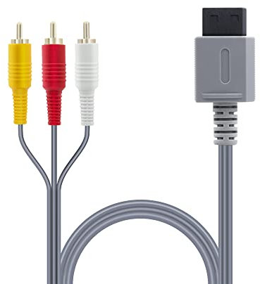 Mcbazel Câble AV Premium pour Console Wii & Wii U 1,8m Câble Audio Vidéo Stéréo Compatible avec les Systèmes Wii/Wii U/NS Câble TV Connecteur RCA de Haute Qualité