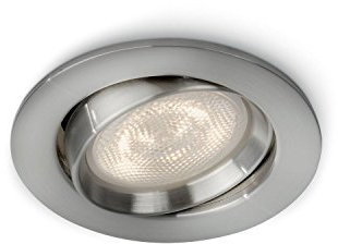 Philips 5903117P0 myLiving Einbauspot Ellipse Warmglow 500 lm, Metall, 4,5 W, Integriert, nickel, 9,1 x 9,1 x 15,8 cm