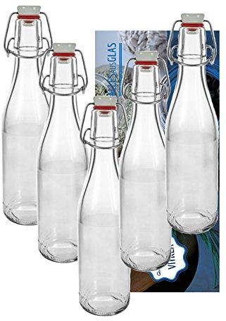 Vitrea 20er Set Bügelflaschen Bügelflasche Glasflaschen 330ml mit Bügelverschluss zum Selbstbefüllen Bügelflachen