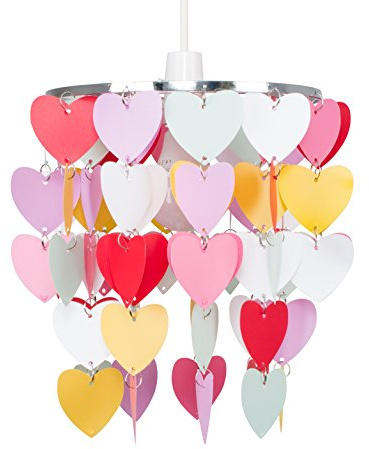 MiniSun | Children's Hearts Ceiling Light Shade | Children's Lighting, Home Décor & Improvement Essential | 23cm Shade Width