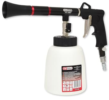 KS Tools Druckluft Reinigungspistole 515.1980 1L I Soda Reinigungspistole Druckluft inkl. 360° drehbarem und 30° abwinkelbarem Kugelgelenk-Stecknippel