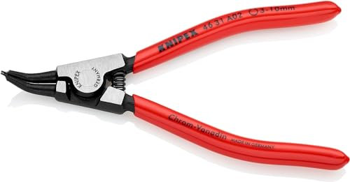 KNIPEX 46 31 A02 Circlip Pliers for external circlips on shafts 45° bent black atramentized plastic coated 130 mm, 3-10mm A02