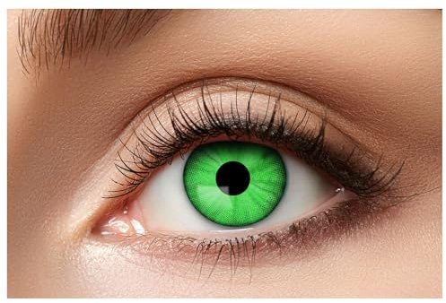 Eyecatcher - Farbige 12 Monatslinsen, 1 Paar, Kontaktlinsen ohne Sehstärke, Halloween, Karneval, Fasching