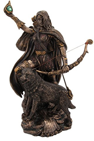 braunen Finish nordischen Mythologie Göttin Skadi Viking Statue Figur Skulptur