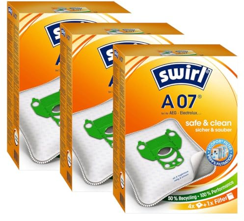 12 Original SWIRL A07 Staubsaugerbeutel für AEG-Electrolux Vampyr ACE 4120