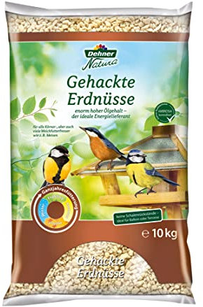 Dehner Natura Premium Wildvogelfutter, gehackte Erdnüsse schalenfrei, Ganzjahresfutter proteinreich / energiereich, hochwertiges Vogelfutter für Wildvögel, 10 kg