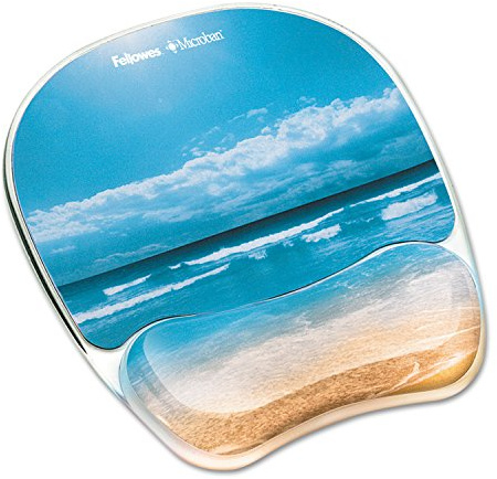Gel-Mauspad mit Handgelenkauflage, Foto, 7 7/8 x 9 1/4, Sandy Beach