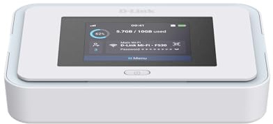 D-Link F530 Hotspot Mobile 5G NR AX3000 Wi-Fi 6, Router 5G Portatile fino a 7,01 Gbps, Touchscreen 2,4, 32 Dispositivi, Batteria 5260 mAh, USB-C PD, microSD, Slot SIM