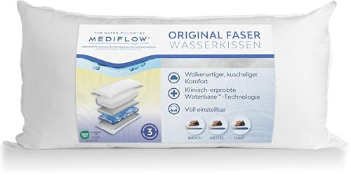 Mediflow Das erste & Original Wasserkissen, klinisch erwiesen, um Nackenschmerzen zu reduzieren & den Schlaf zu verbessern Ideal für die richtige Nackenunterstützung (40 x 80 cm)