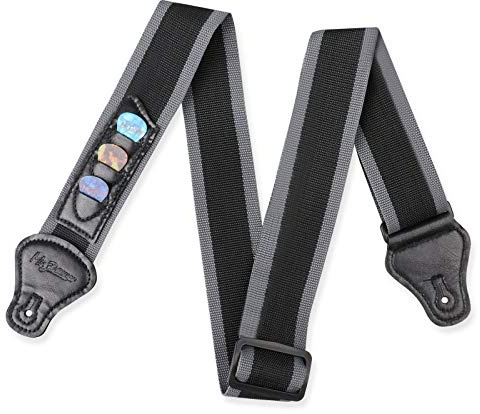 Gitarrengurt mit 3 Plektrum-Haltern für E- oder Akustikgitarre