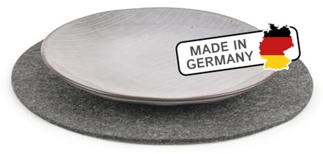 Filzbrand Filz Untersetzer rund 25 cm groß, 5mm dick, Deko Filzuntersetzer für Gläser, Vasen oder Teller, Designfilz aus 100% Wolle, anthrazit – Made in Germany