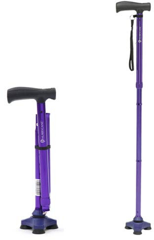 Hurrycane Lightweight All-Terrain Cane Folding Walking Stick - Purple