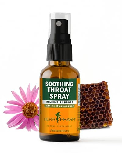 Herb Pharm Soothing Throat Spray: with Propolis & Echinacea, Relief of Minor Throat Irritation, Active Immune Support Echinacea Throat Spray, Sugar-Free Herbal Supplement, Up to ~5 Week Supply, 1 oz*