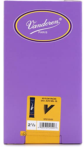 Vandoren SR2125/50 Traditionell Alt-Saxophonblätter, 50 Einheiten, Stärke 2,5